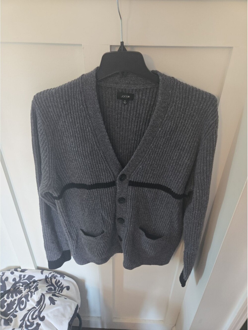 Joe's Jeans Men's Grey Ribbed Knit Cardigan Sweater XL
